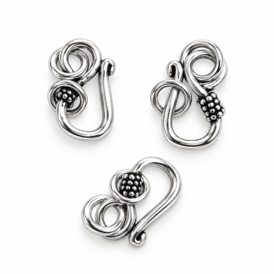 Broche Plata Gancho Hook 15mm (Set)
