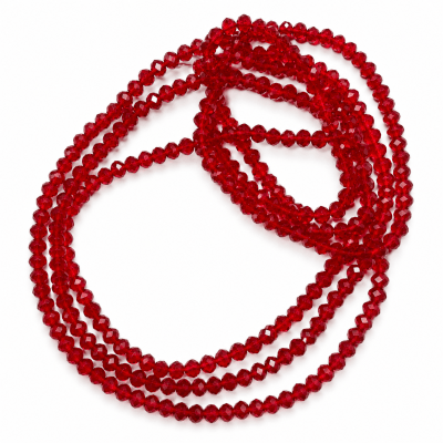 Cristal Rojo Oscuro Rondelle 4x3mm (Tira)