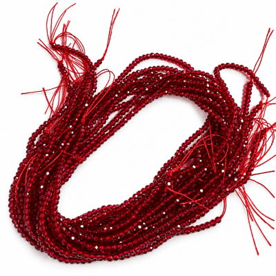 Cristal Dark Red Facetada Rondelle 1mm (Tira)