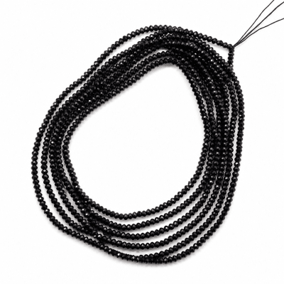 Cristal Black Brillante Rondelle 2x2mm (Tira)1