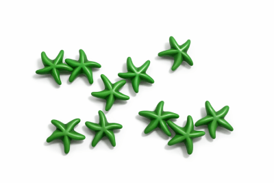 Estrella de Mar Verde 13mm (10 Unidades)