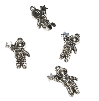 Colgante Metal Plateado Astronauta (5 Unidades)