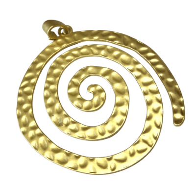 Colgante Bañado Oro Mate Espiral 7cms (Unidad)1