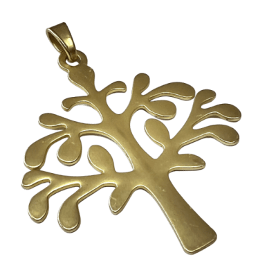 Colgante Bañado Oro Mate Árbol de la Vida 8,5cms (Unidad)