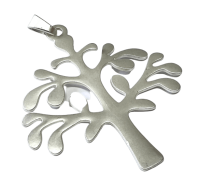 Colgante Bañado Plata Mate Árbol de la Vida 8,5cms (Unidad)