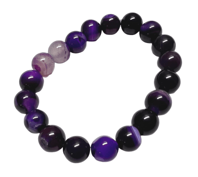 Pulsera Agata Púrpura Elasticada 10mm (Unidad)1
