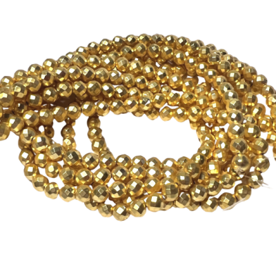 Hematita Dorada Facetada Brillante 6mm (Tira)