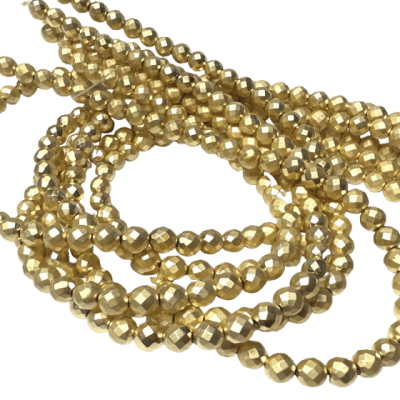 Hematita Dorada Facetada Opaca 6mm (Tira)