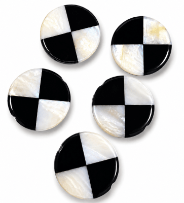 Madre Perla Natural Checkboard 20mm (Par)