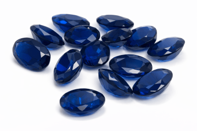 5x3mm Zafiro Azúl Glass Ovalado (Un)