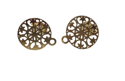 Base Aro Bañada Oro 18k Mándala 10mm (Par)
