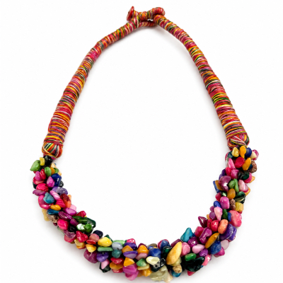 Collar Cordón Hilado y Madre Perla Mix Broche (Tira)1