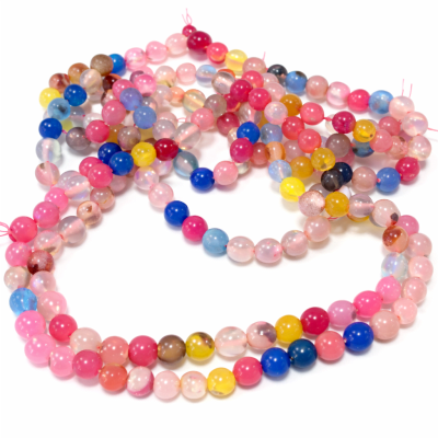 Agata Natural Mix Rosa Facetada 8mm (Tira)