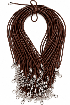 Collar Hilo Tripolino Café Oscuro Broche 2mm (Tira)