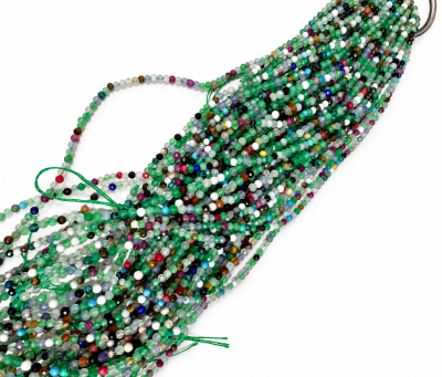 Agata Natural Green Mix Facetada 2mm (Tira)