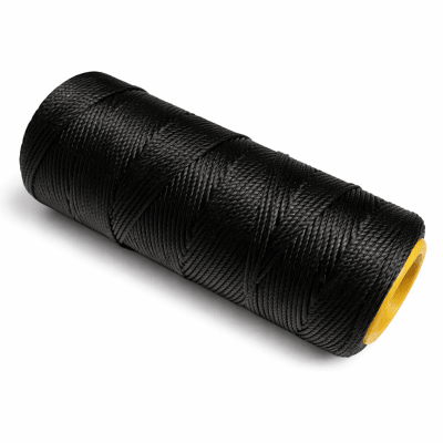 Hilo 100% Poliéster Encerado Negro (Rollo 50 gramos)