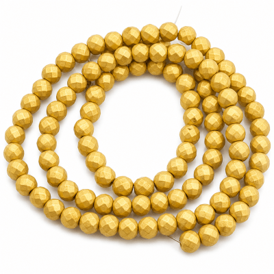 Hematita Dorada Facetada Opaca 6mm (Tira)