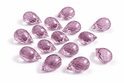 Gota Cristal Circón Rosa Perforada 10x8mm (10 Unidades)