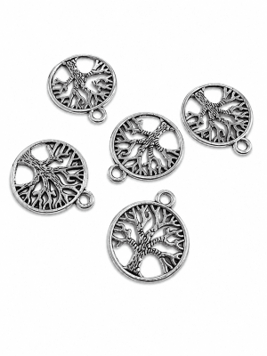 Colgante Plateado Árbol de la Vida 18mm (Unidad)