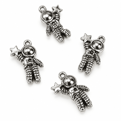 Colgante Metal Plateado Astronauta (5 Unidades)