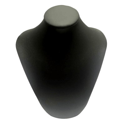Cuello Exhibidor Collar Cadena Cuerina Negro Short (Unidad)1