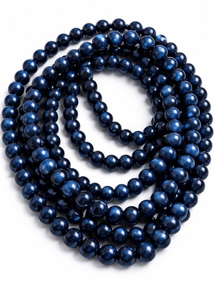 Vidrio Redondo Simil Ojo de Tigre Azúl 8mm (Tira)3