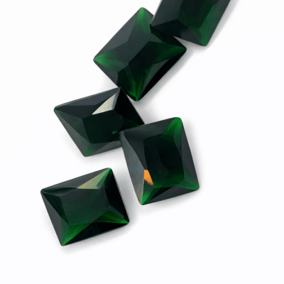 12x10mm Turmalina Verde Glass Rectangular Facetado (Un)