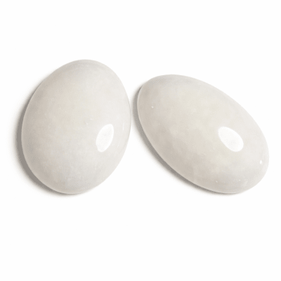 40x30mm Cuarzo Blanco Natural Coubuchón Oval (Un)