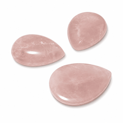 35x25mm Cuarzo Rosa Natural Coubuchón Gota (Un)