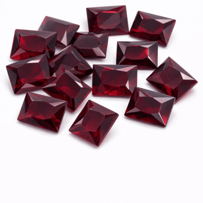 9x7mm Granate Oscuro Glass Rectangular (Un)1