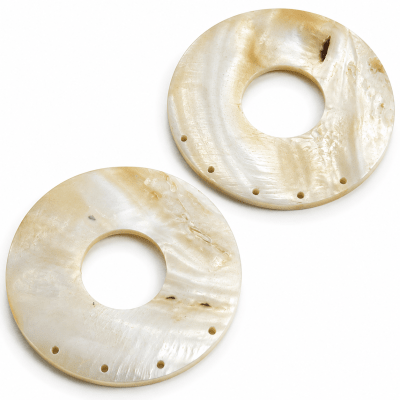 Colgante Madre Perla Crema Donut 65mm (Unidad)1