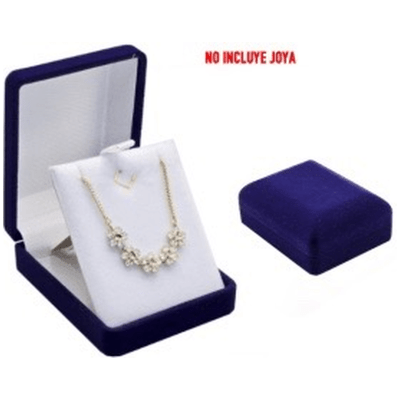 Estuche Collar-Colgante Terciopelo Azúl 6 x 7,8 x 3 cm (Unidad)2