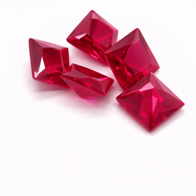 10x10mm Rubí Sintético Cuadrado (Un)