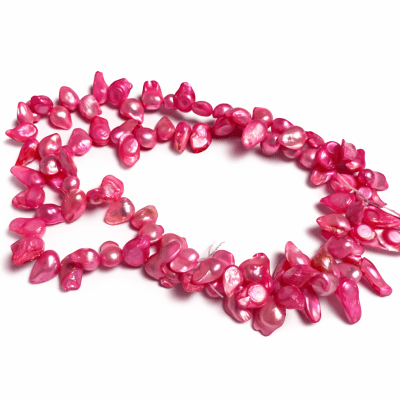 Perla Natural Nacarada Gota Fucsia (Tira)