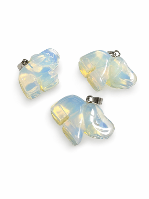 Colgante Piedra Luna-Opalina Elefante 22mm (Unidad)