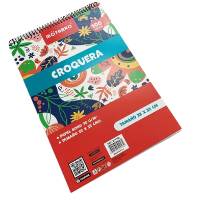 Croquera Dibujo Papel Bond 22x27cms (Unidad)