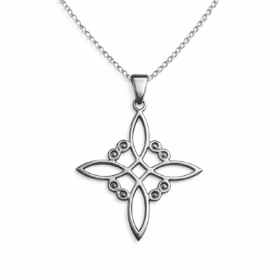 Collar Acero Quirúrgico Nudo de Bruja (Set)1