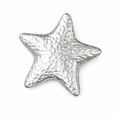 Colgante Baño Plata Texturado Mate Estrella 6,5cms (Unidad)