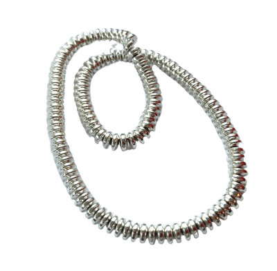 Hematita Silver Rondelle 6mm (Tira)1