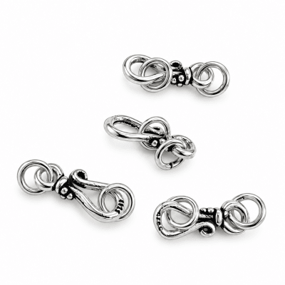 Broche Plata Gancho Hook 15mm (Set)