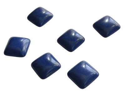 14X14mm Lapislázuli Reconstituído Coubuchón Cuadrado (Un)1
