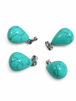 Colgante Piedra Turquesa Reconstituída Gota 18x13mm (Unidad)2