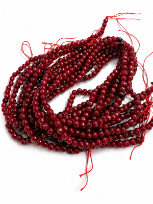Agata Natural Roja Rubí Facetada 4mm Redonda (Tira)