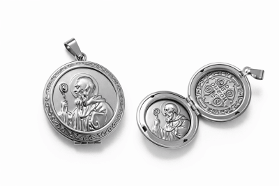 Relicario San Benito Acero Quirúrgico 31mm (Unidad)