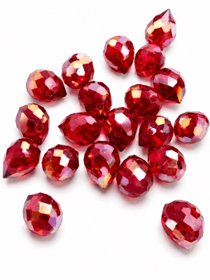 Gota Cristal Light Red Perforada 10x8mm (10 Unidades)