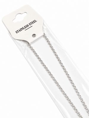 Cadena Acero Quirúrgico Baño Plata 50 cms Nº1 (Tira)