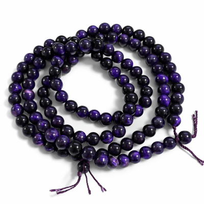 Ojo de Tigre Púrpura 6mm Redondo (Tira)2