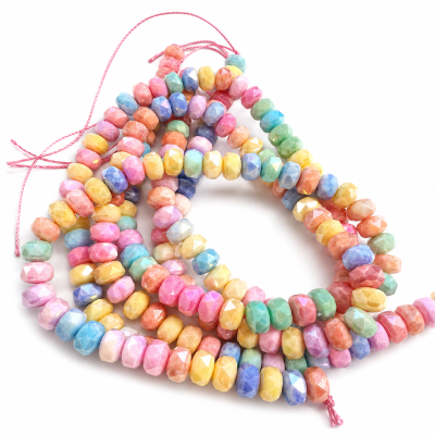 Cristal Multifacetado Pastel Rondelle 6x3mm (Tira)