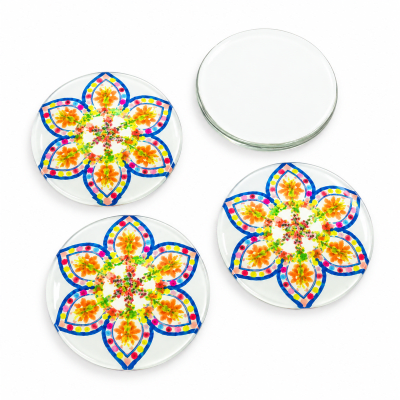 Caubuchón Acrílico Mandala 25mm (Unidad)