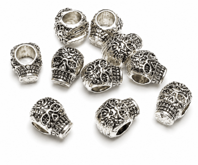 Divisor Metal Plateado Catrina Mexicana 12x8mm (Unidad)